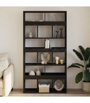 vidaXL Book Cabinet 2 pcs Black Oak 100 x 33 x 187.5 cm
