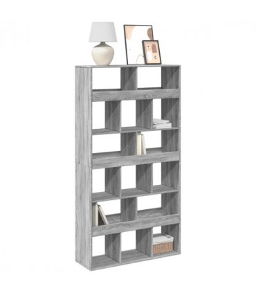 vidaXL Bookcase Grey Sonoma 100x33x187.5 cm Engineered Wood
