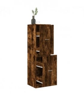 vidaXL Apothecary Cabinet Smoked Oak 40x41x144.5 cm Engineered Wood — Size: 40 x 41 x 144.5 cm
