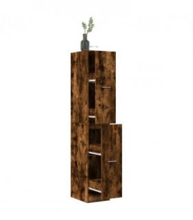 vidaXL Apothecary Cabinet Smoked Oak 30x41x174.5 cm Engineered Wood — Size: 30 x 41 x 174.5 cm