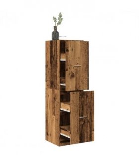 vidaXL Apothecary Cabinet Old Wood 40x41x144.5 cm Engineered Wood — Size: 40 x 41 x 144.5 cm