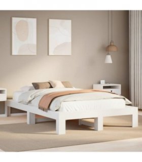 vidaXL Bed Frame without Mattress White 120x190 cm Small Double Solid Wood Pine — Size: 120 x 190 cm — V0671990166