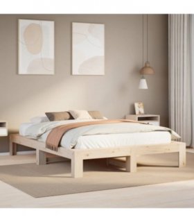 vidaXL Bed Frame without Mattress 140x190 cm Solid Wood Pine — Colour: natural, Size: 140 x 190 cm — V0671990167