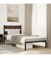 vidaXL Bed Frame without Mattress with Headboard Brown Oak 90x200 cm — Size: 90 x 200 cm
