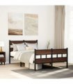 vidaXL Bed Frame without Mattress with Headboard and — Colour: brown oak, Size: 120 x 200 cm, Model: with headboard & footboard