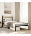vidaXL Metal Bed Frame without Mattress Sonoma Oak 100x190 cm — Size: 100 x 190 cm, Model: with headboard