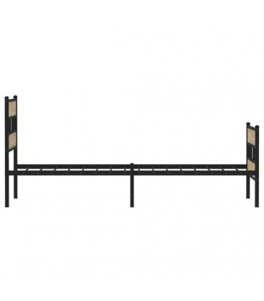 vidaXL Metal Bed Frame without Mattress Sonoma Oak 75x190 c — Size: 75 x 190 cm, Model: with headboard & footboard — V0671990261