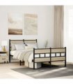 vidaXL Metal Bed Frame without Mattress Sonoma Oak 120x200 — Size: 120 x 200 cm, Model: with headboard & footboard — V0671990263