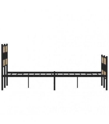 vidaXL Metal Bed Frame without Mattress Sonoma Oak 120x200 — Size: 120 x 200 cm, Model: with headboard & footboard — V0671990263