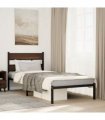 vidaXL Bed Frame without Mattress with Headboard Brown Oak 90x190 cm Single — Size: 90 x 190 cm