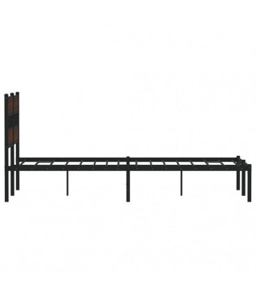 vidaXL Bed Frame without Mattress with Headboard Brown Oak 120x190 cm Small Double — Size: 120 x 190 cm