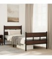 vidaXL Bed Frame without Mattress with Headboard and — Colour: brown oak, Size: 100 x 200 cm, Model: with headboard & footboard