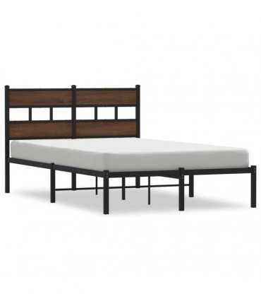 vidaXL Bed Frame without Mattress with Headboard Brown Oak 120x200 cm — Size: 120 x 200 cm