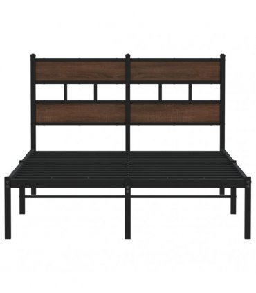 vidaXL Bed Frame without Mattress with Headboard Brown Oak 120x200 cm — Size: 120 x 200 cm