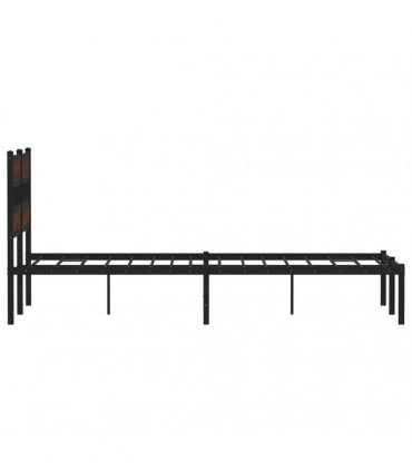 vidaXL Bed Frame without Mattress with Headboard Brown Oak 120x200 cm — Size: 120 x 200 cm