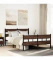 vidaXL Bed Frame without Mattress with Headboard and — Colour: brown oak, Size: 140 x 190 cm, Model: with headboard & footboard
