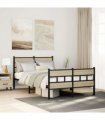 vidaXL Metal Bed Frame without Mattress Sonoma Oak 120x190 — Size: 120 x 190 cm, Model: with headboard & footboard — V0671990332