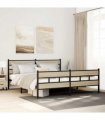 vidaXL Metal Bed Frame without Mattress Sonoma Oak 180x200 cm Super King — Size: 180 x 200 cm, Model: with headboard & footboard