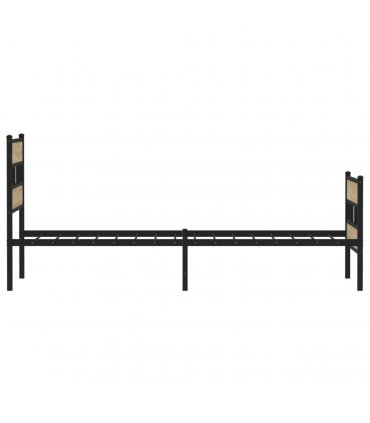 vidaXL Metal Bed Frame without Mattress Sonoma Oak 90x190 c — Size: 90 x 190 cm, Model: with headboard & footboard — V0671990364