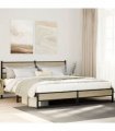 vidaXL Metal Bed Frame without Mattress Sonoma Oak 180x200 cm S — Size: 180 x 200 cm, Model: with headboard & dual low footboard