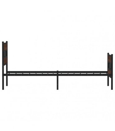 vidaXL Bed Frame without Mattress with Headboard and F — Colour: brown oak, Size: 80 x 200 cm, Model: with headboard & footboard