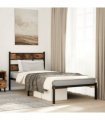 vidaXL Metal Bed Frame without Mattress Smoked Oak 80x200 cm — Size: 80 x 200 cm, Model: with headboard — V0671990388