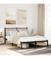 vidaXL Metal Bed Frame without Mattress Sonoma Oak 140x190 cm — Size: 140 x 190 cm, Model: with headboard