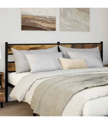 vidaXL Replace Headboard Smoked Oak 193 cm Iron and Engineered Wood
