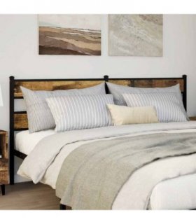 vidaXL Replace Headboard Smoked Oak 200 cm Iron and Engineered Wood