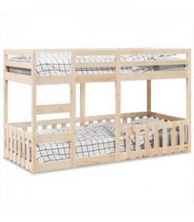 vidaXL Bunk Bed 80x200 cm Solid Wood Pine — Colour: natural, Size: 80 x 200 cm