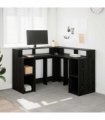 vidaXL Desk with Shelf Black Oak 130 x 130 x 91 cm Engineered wood