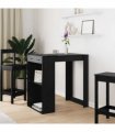 vidaXL Bar Table Black Oak 102 x 70 x 103.5 cm Engineered Wood