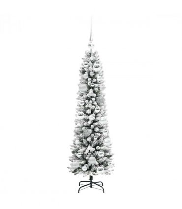 vidaXL Artificial Christmas Tree with 150 LEDs with Stand White 120 cm — Model: with LEDs &silver balls