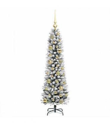 vidaXL Artificial Christmas Tree with 150 LEDs with Stand White 120 cm — Model: with LEDs &gold balls