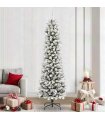 vidaXL Artificial Christmas Tree with 300 LEDs with Stand White 240 cm — Model: with LEDs &silver balls