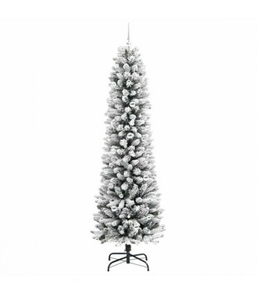 vidaXL Artificial Christmas Tree with 300 LEDs with Stand White 240 cm — Model: with LEDs &silver balls