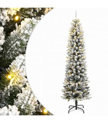 vidaXL Artificial Christmas Tree 150 LEDs and Flocked Snow 120 cm — Model: with leds