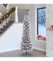vidaXL Artificial Christmas Tree with 300 LEDs with Stand White 240 cm — Model: with LEDs &lilac balls