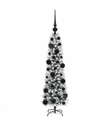 vidaXL Artificial Christmas Tree with 150 LEDs with Stand White 120 cm — Model: with LEDs &black balls