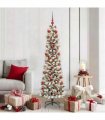 vidaXL Artificial Christmas Tree with 300 LEDs with Stand White 180 cm — Model: with LEDs &red balls