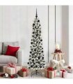 vidaXL Artificial Christmas Tree with 300 LEDs with Stand White 180 cm — Model: with LEDs &black balls