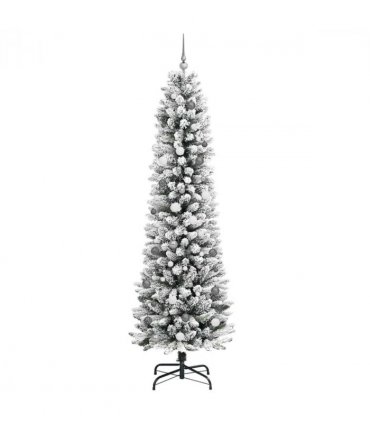 vidaXL Artificial Christmas Tree with 300 LEDs with Stand White 240 cm — Model: with LEDs&white/grey balls