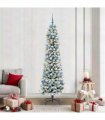 vidaXL Artificial Christmas Tree with 300 LEDs with Stand White 210 cm — Model: with LEDs &blue balls