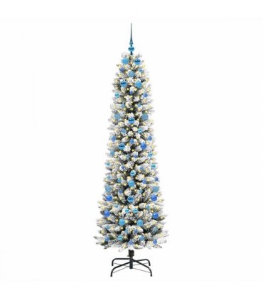 vidaXL Artificial Christmas Tree with 300 LEDs with Stand White 210 cm — Model: with LEDs &blue balls