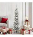 vidaXL Artificial Christmas Tree with 150 LEDs with Stand White 150 cm — Model: with LEDs &silver balls
