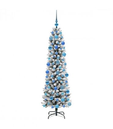 vidaXL Artificial Christmas Tree with 300 LEDs with Stand White 180 cm — Model: with LEDs &blue balls