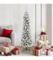 vidaXL Artificial Christmas Tree with 150 LEDs with Stand White 150 cm — Model: with LEDs &white balls