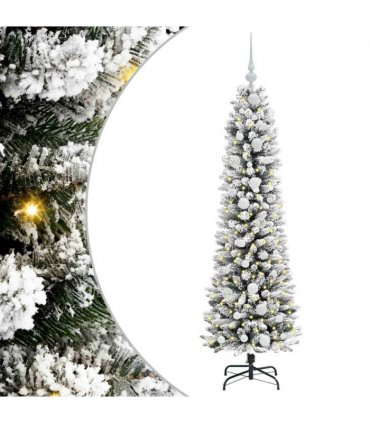 vidaXL Artificial Christmas Tree with 150 LEDs with Stand White 150 cm — Model: with LEDs &white balls