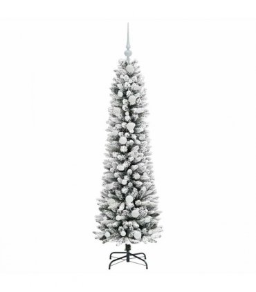 vidaXL Artificial Christmas Tree with 150 LEDs with Stand White 150 cm — Model: with LEDs &white balls
