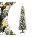vidaXL Artificial Christmas Tree 300 LEDs and Flocked Snow 210 cm — Model: with leds